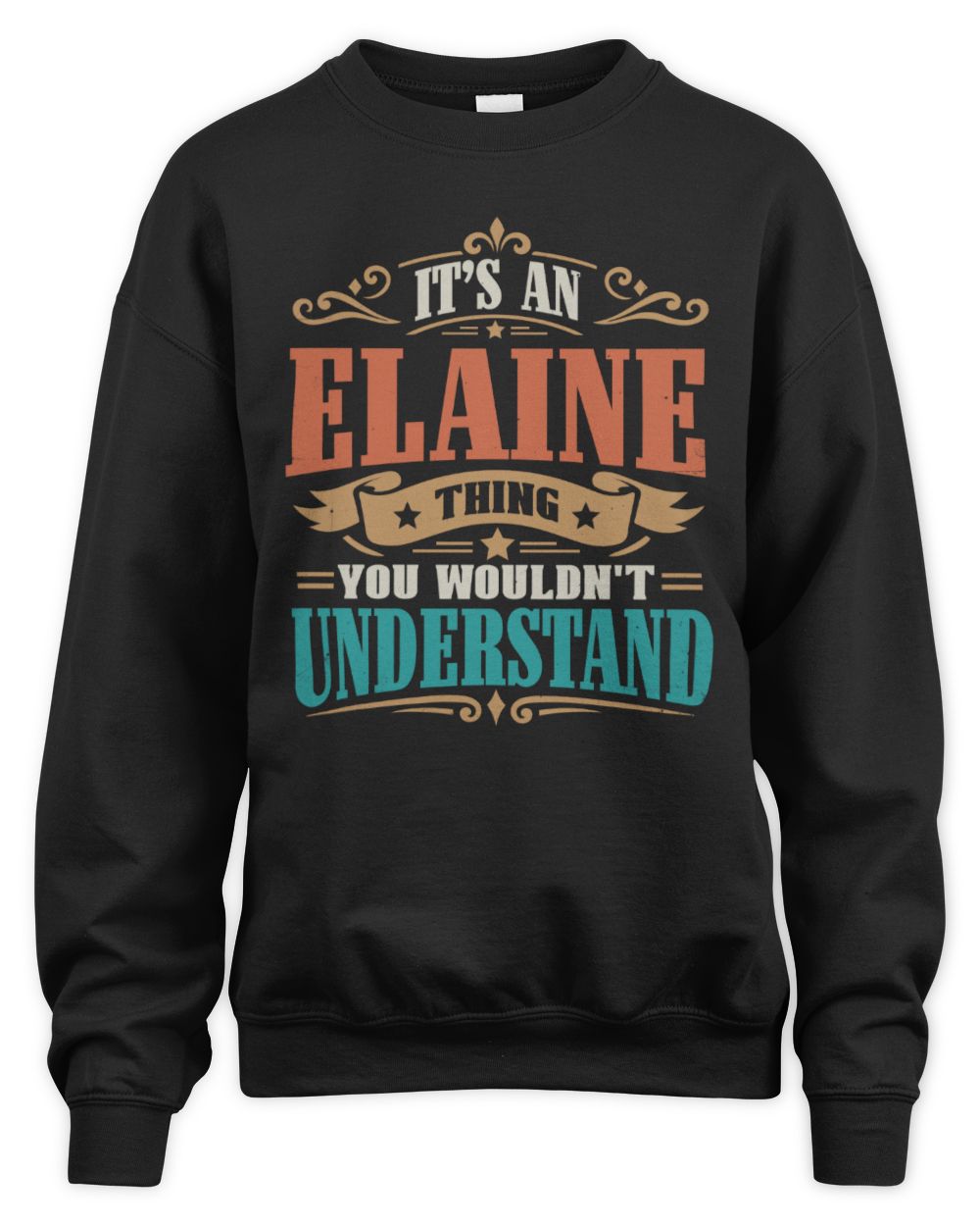It’s a Name Thing Personalized Retro T-Shirt ELAINE M1-47 / Unisex Sweatshirt / black