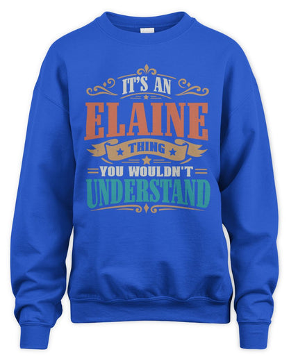 It’s a Name Thing Personalized Retro T-Shirt ELAINE M1-47 / Unisex Sweatshirt / royal