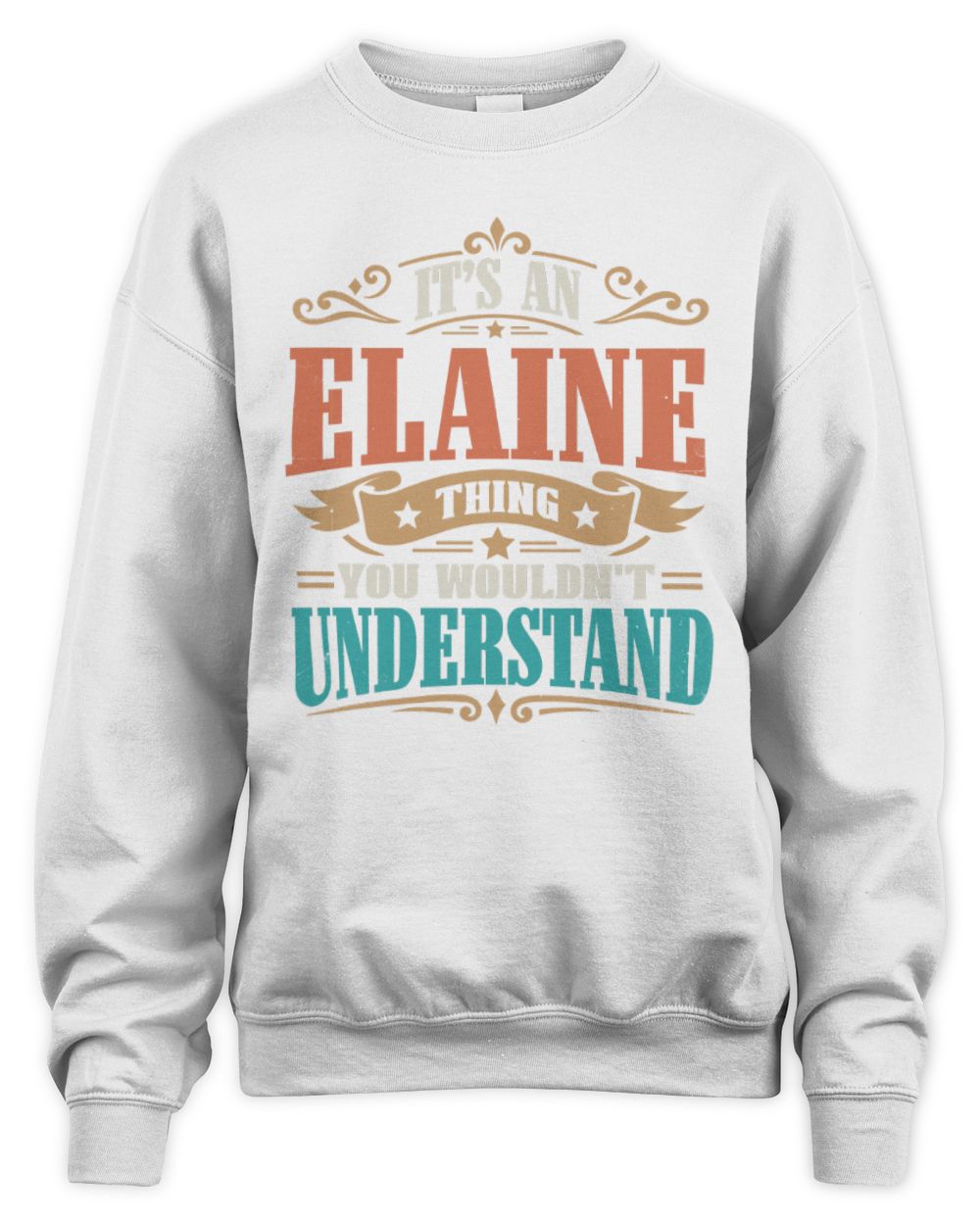 It’s a Name Thing Personalized Retro T-Shirt ELAINE M1-47 / Unisex Sweatshirt / white