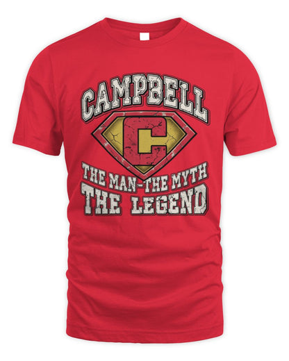 The Man The Myth The Legend Superman Graphic T-Shirt CAMPBELL M1-74 / Unisex Standard T-Shirt / red