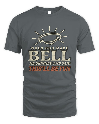 When God Made Your Name Funny Western T-Shirt T-Shirt BELL M1-S82 / Unisex Standard T-Shirt / charcoal