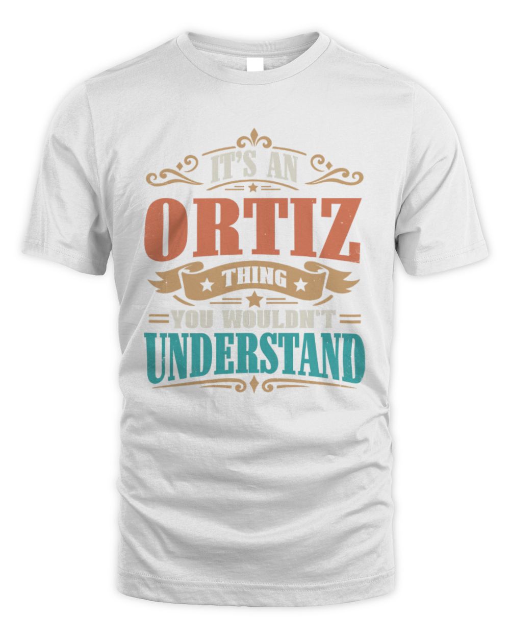 It’s a Name Thing Personalized Retro T-Shirt ORTIZ M1-47 / Unisex Standard T-Shirt / white