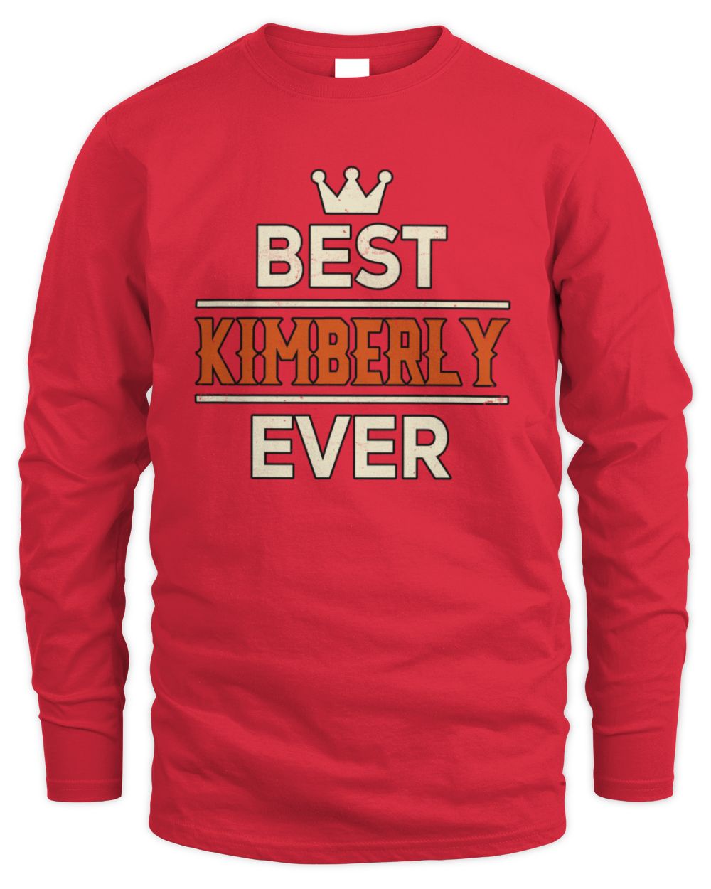Best Your Name With Crown Shirt KIMBERLY M1-59 / Men's Long Sleeved T-Shirt / red