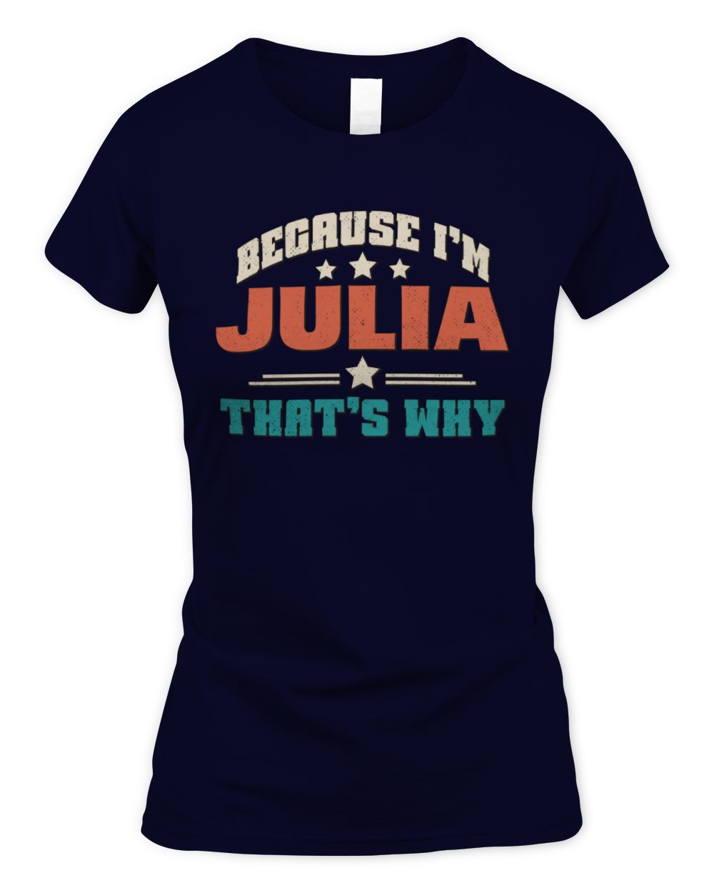 Because I'm Name That's Why Personalized Retro Shirt JULIA-49 / Women's Standard T-Shirt / navy