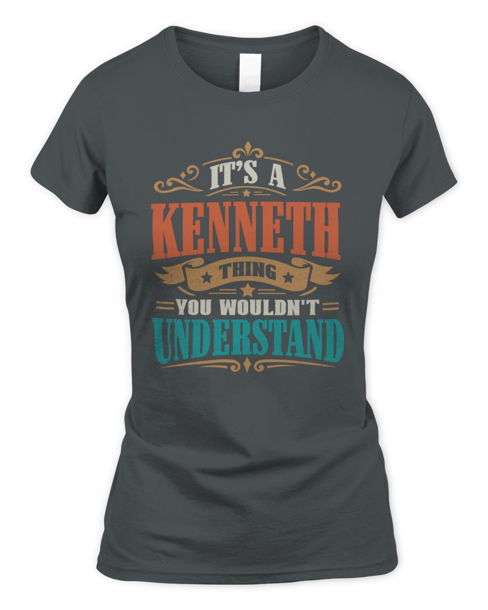 It’s a Name Thing Personalized Retro T-Shirt KENNETH M1-47 / Women's Standard T-Shirt / charcoal