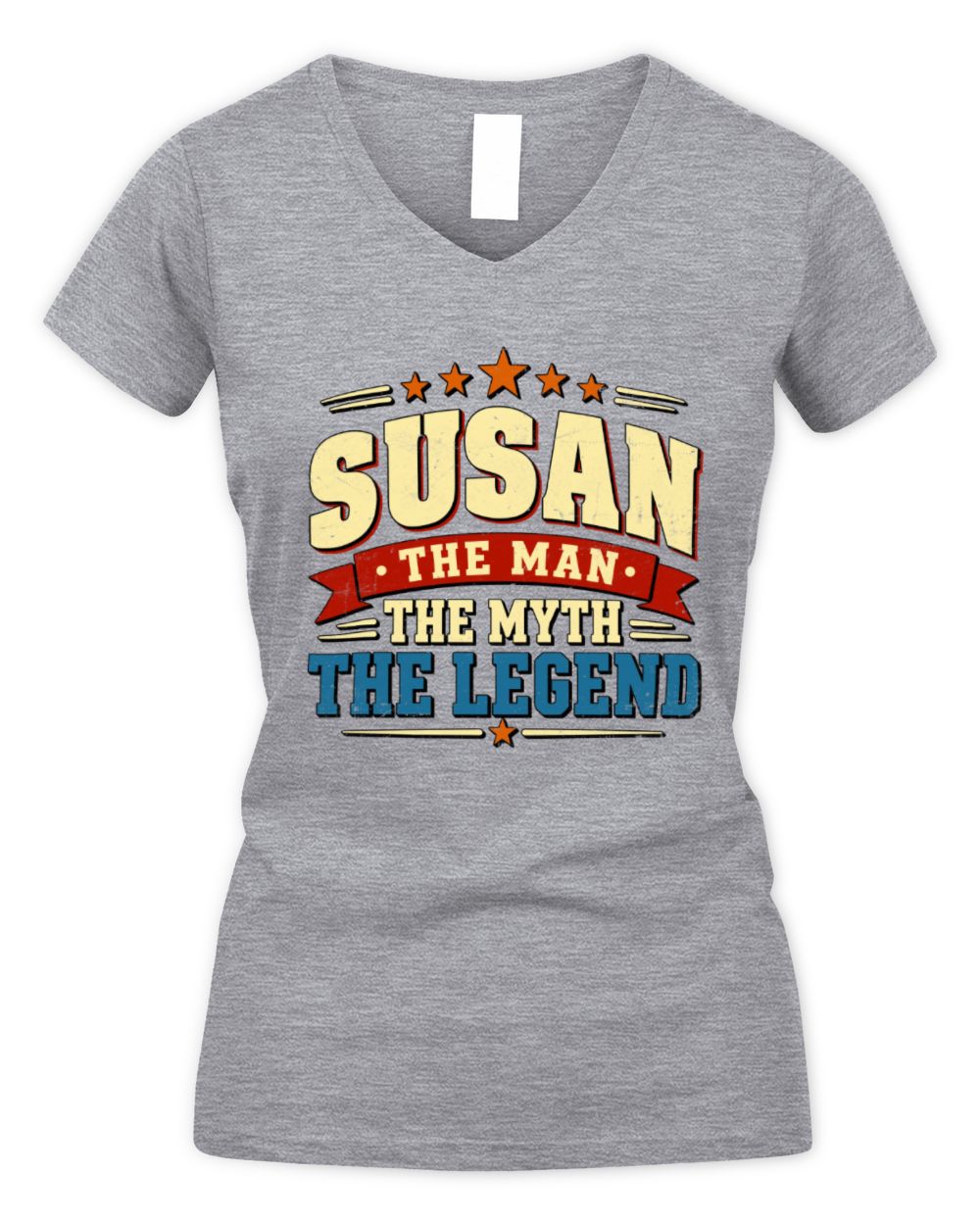 The Man The Myth The Legend Ribbon Vintage T-Shirt SUSAN M1-56 / Women's V-Neck T-Shirt / sport grey