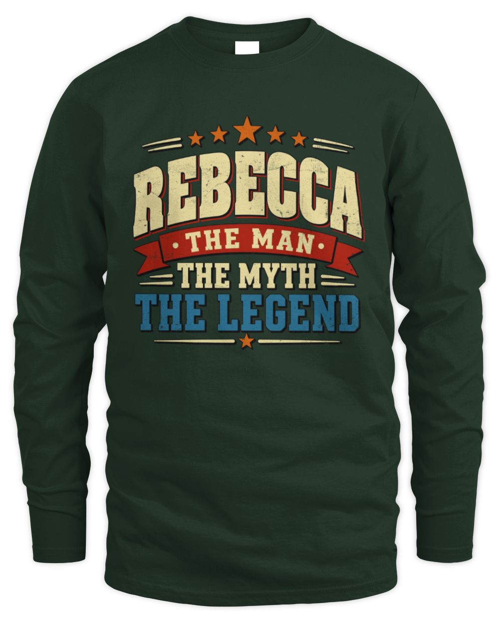 The Man The Myth The Legend Ribbon Vintage T-Shirt REBECCA M1-56 / Men's Long Sleeved T-Shirt / forest green