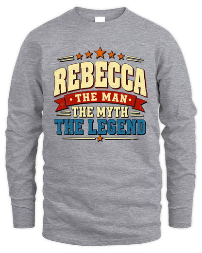 The Man The Myth The Legend Ribbon Vintage T-Shirt REBECCA M1-56 / Men's Long Sleeved T-Shirt / sport grey