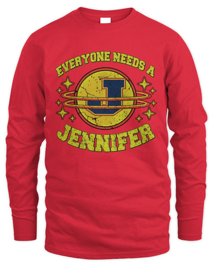 Everyone Needs a Your Name Shirt JENNIFER M1-76 / Men's Long Sleeved T-Shirt / red