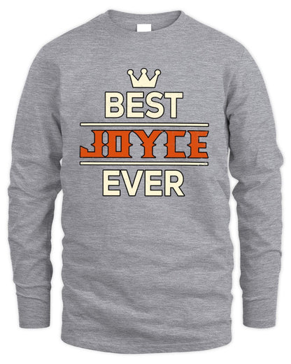 Best Your Name With Crown Shirt JOYCE M1-59 / Men's Long Sleeved T-Shirt / sport grey
