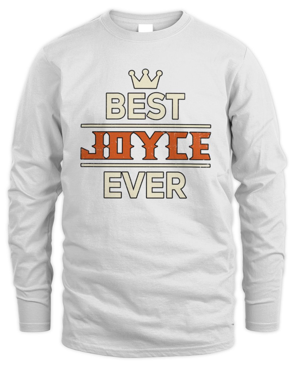 Best Your Name With Crown Shirt JOYCE M1-59 / Men's Long Sleeved T-Shirt / white