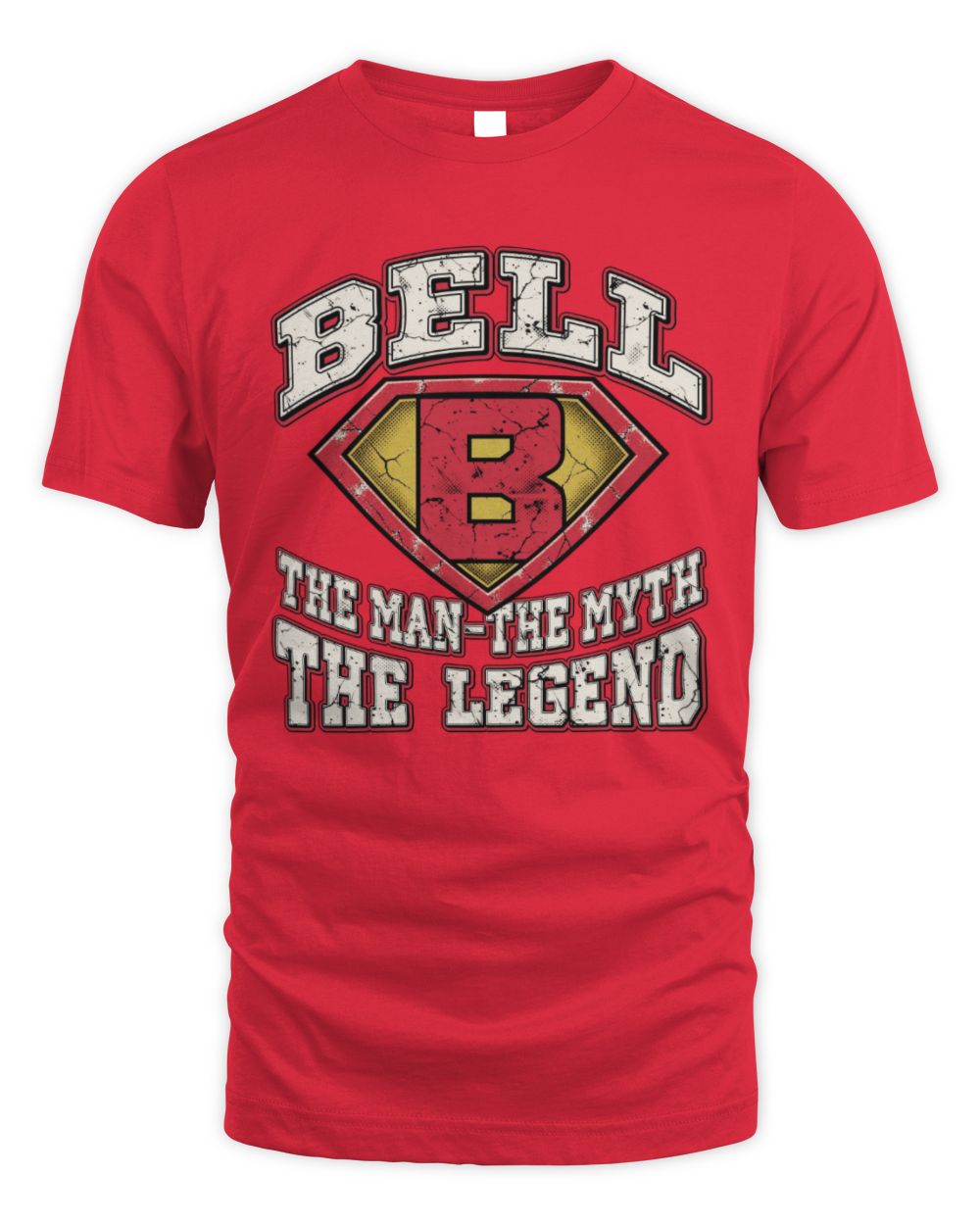The Man The Myth The Legend Superman Graphic T-Shirt BELL M1-74 / Unisex Standard T-Shirt / red