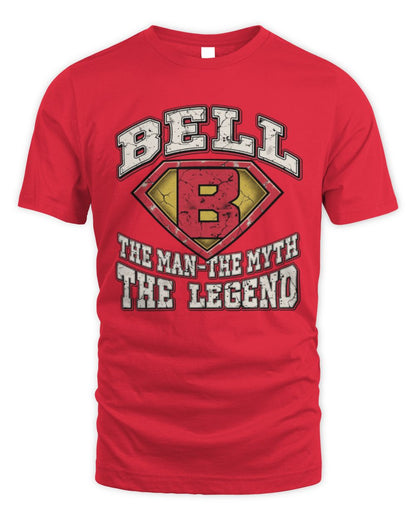 The Man The Myth The Legend Superman Graphic T-Shirt BELL M1-74 / Unisex Standard T-Shirt / red