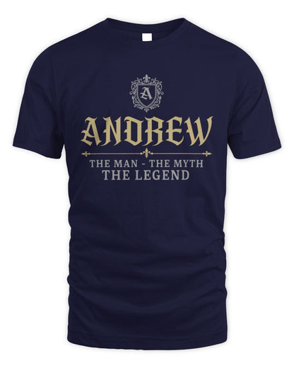 The Man The Myth The Legend Western Shirt ANDREW M1-78 / Unisex Standard T-Shirt / navy