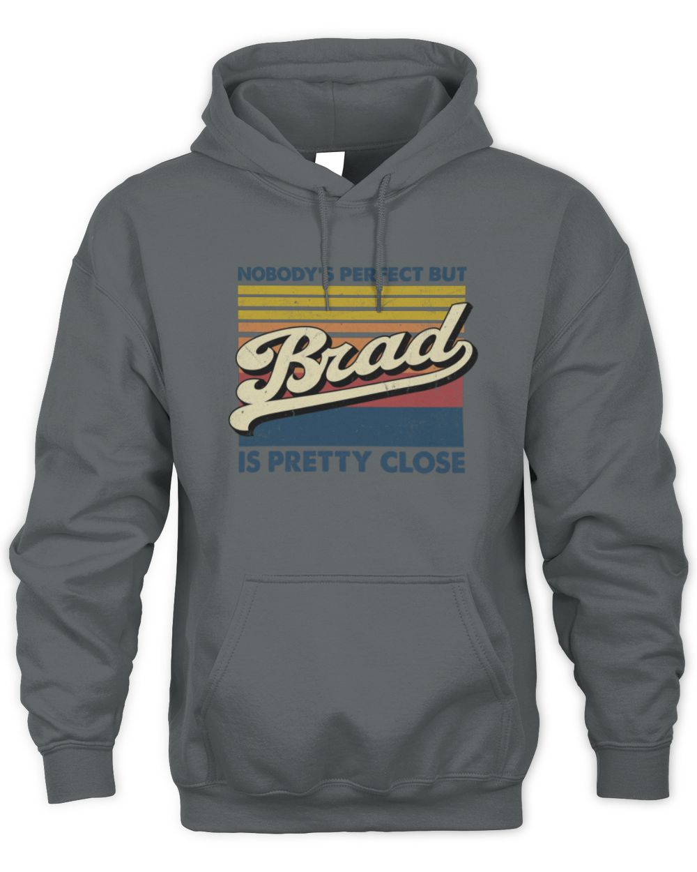 Nobody's Perfect But Your Name Is Pretty Close Retro Shirt BRAD M1-65 / Unisex Hoodie / charcoal