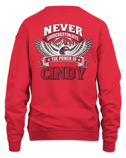 Never Underestimate Your Name Eagle Mountain Shirt CINDY M1-61 / Unisex Sweatshirt / red