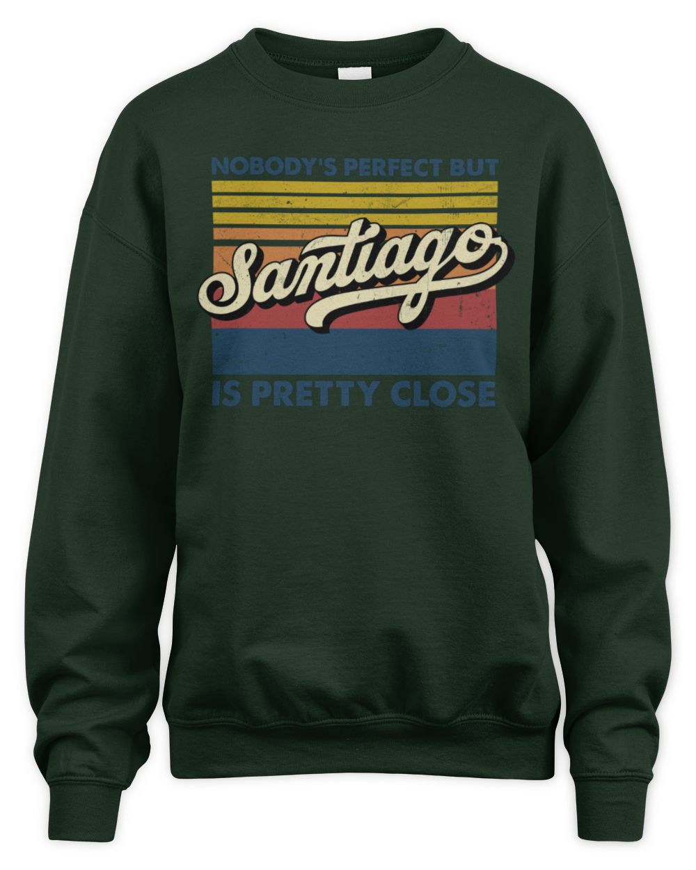 Nobody's Perfect But Your Name Is Pretty Close Retro Shirt SANTIAGO M1-65 / Unisex Sweatshirt / forest green
