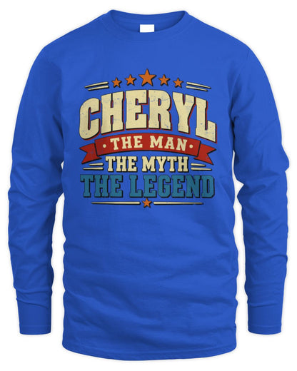 The Man The Myth The Legend Ribbon Vintage T-Shirt CHERYL M1-56 / Men's Long Sleeved T-Shirt / royal