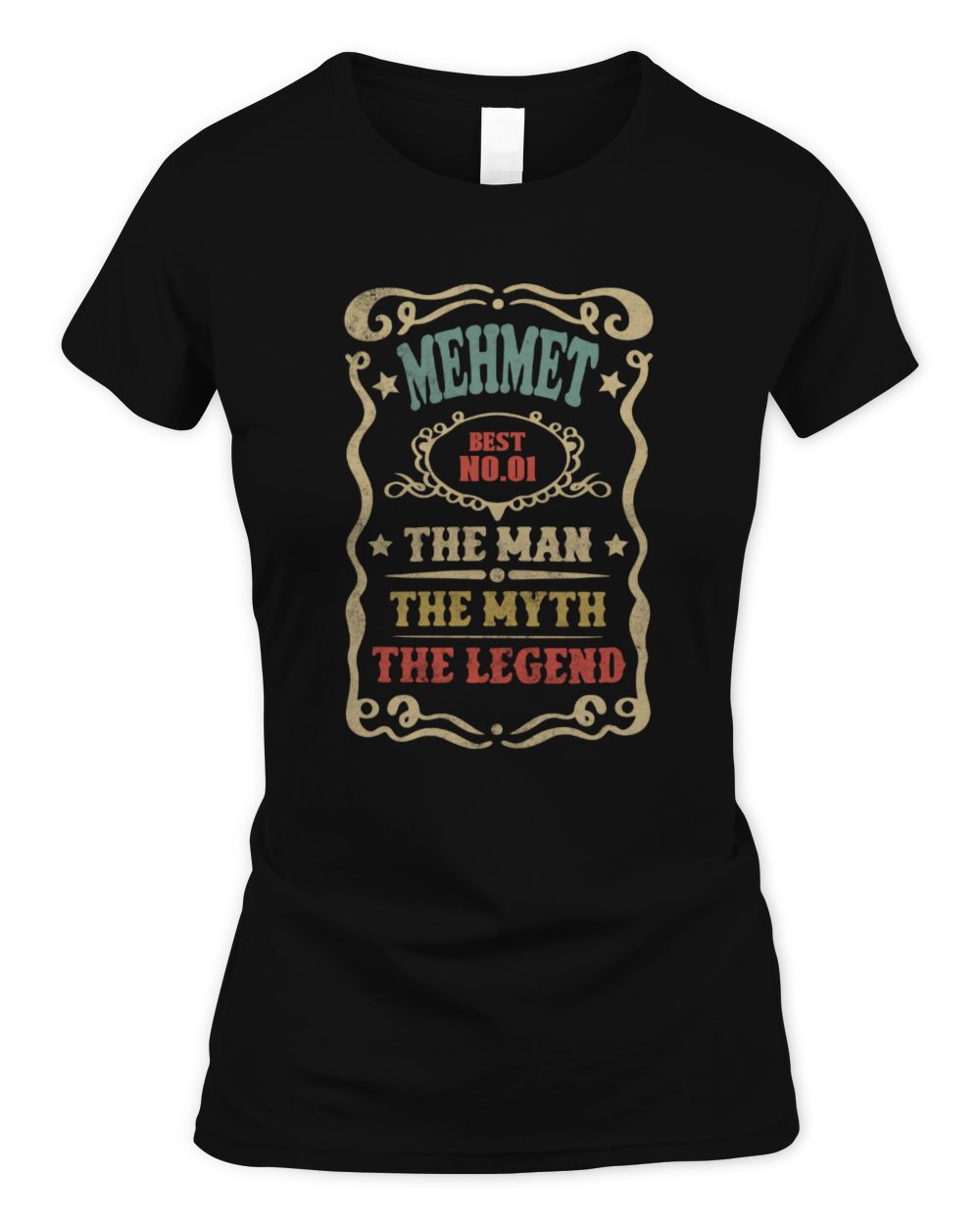 The Man The Myth The Legend Vintage Gold Wine Shirt MEHMET M1-52 / Women's Standard T-Shirt / black