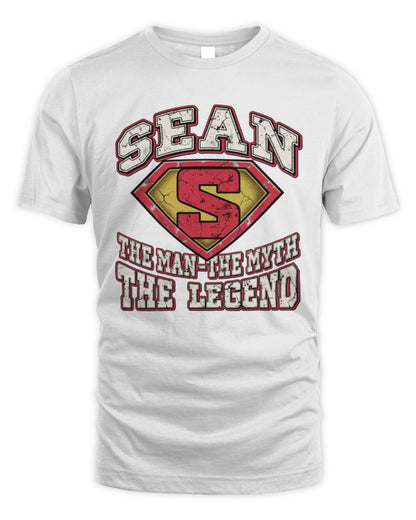 The Man The Myth The Legend Superman Graphic T-Shirt SEAN M1-74 / Unisex Standard T-Shirt / white
