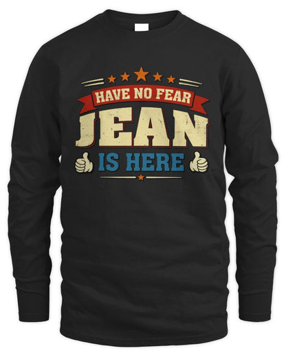 Have No Fear Your Name Is Here Cool Graphic T-Shirt JEAN M1-71 / Men's Long Sleeved T-Shirt / black