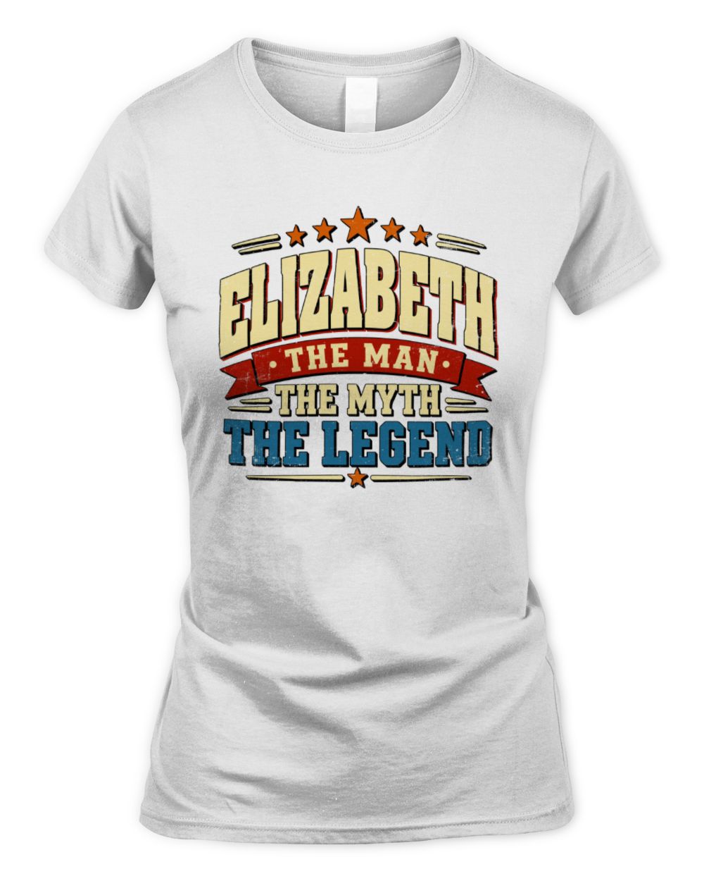 The Man The Myth The Legend Ribbon Vintage T-Shirt ELIZABETH M1-56 / Women's Standard T-Shirt / white