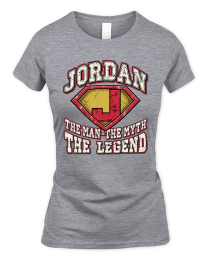 The Man The Myth The Legend Superman Graphic T-Shirt JORDAN M1-74 / Women's Standard T-Shirt / sport grey