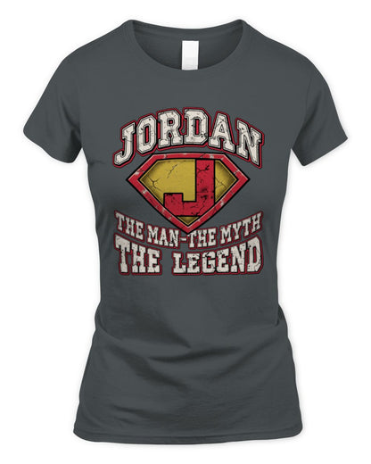 The Man The Myth The Legend Superman Graphic T-Shirt JORDAN M1-74 / Women's Standard T-Shirt / charcoal
