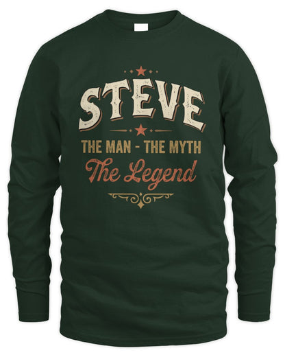 I'm Name I'm Not Rude I Just Have The Balls Funny T-Shirt STEVE M1-77 / Men's Long Sleeved T-Shirt / forest green