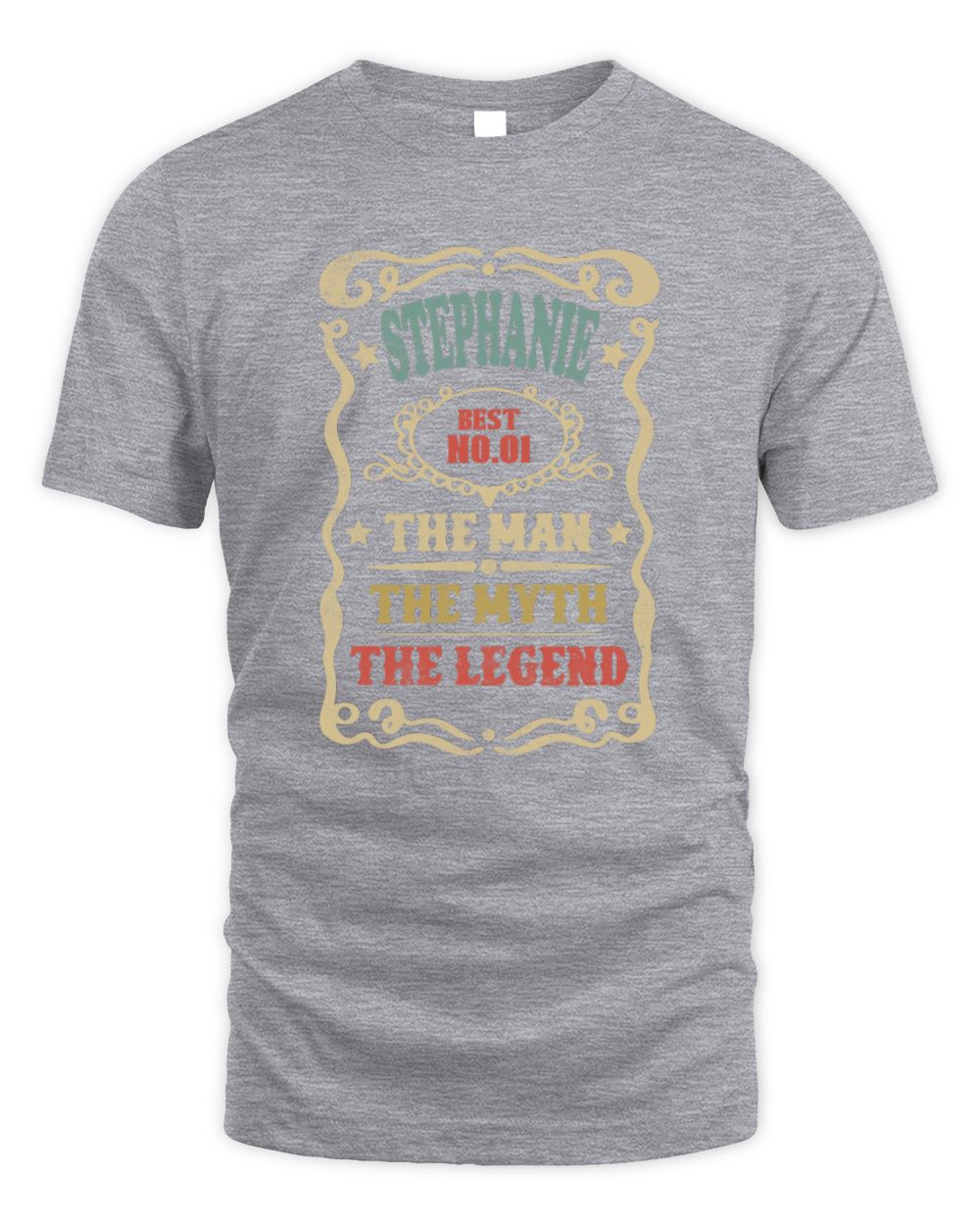 The Man The Myth The Legend Vintage Gold Wine Shirt STEPHANIE M1-52 / Unisex Standard T-Shirt / sport grey