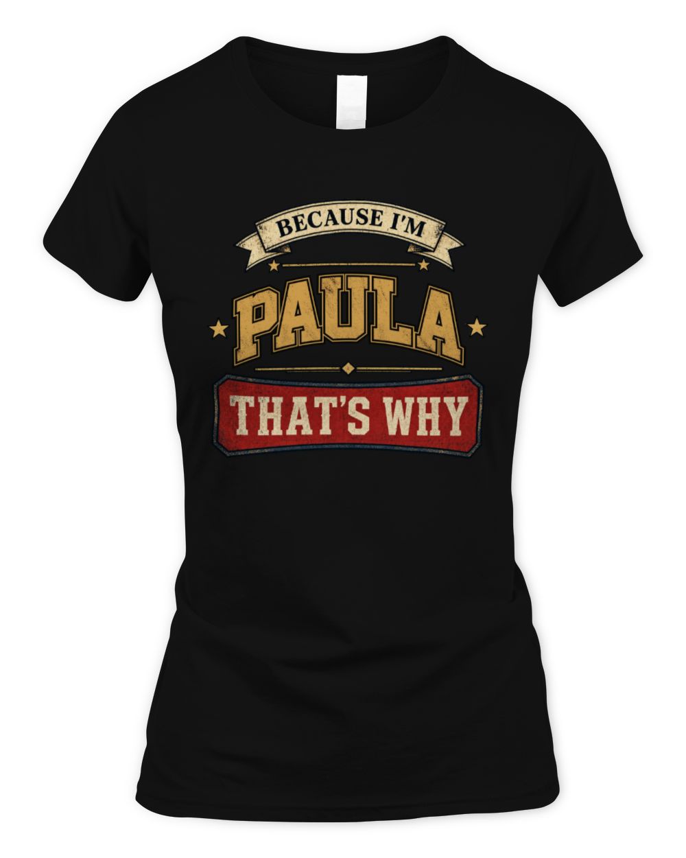 Because I'm Name That's Why Americana T-Shirt PAULA M1-S88 / Women's Standard T-Shirt / black