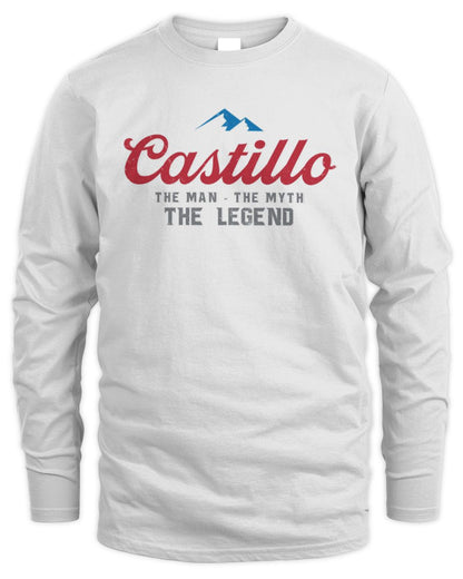 The Man The Myth The Legend Coors Light Beer T-Shirt CASTILLO M1-S84 / Men's Long Sleeved T-Shirt / white