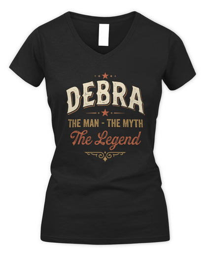 I'm Name I'm Not Rude I Just Have The Balls Funny T-Shirt DEBRA M1-77 / Women's V-Neck T-Shirt / black