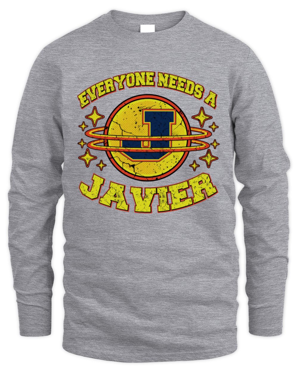 Everyone Needs a Your Name Shirt JAVIER M1-76 / Men's Long Sleeved T-Shirt / sport grey