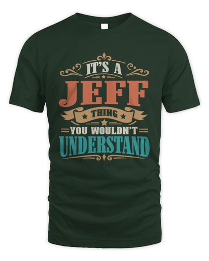 It’s a Name Thing Personalized Retro T-Shirt JEFF M1-47 / Unisex Standard T-Shirt / forest green