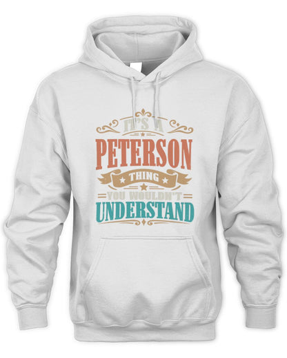 It’s a Name Thing Personalized Retro T-Shirt PETERSON M1-47 / Unisex Hoodie / white