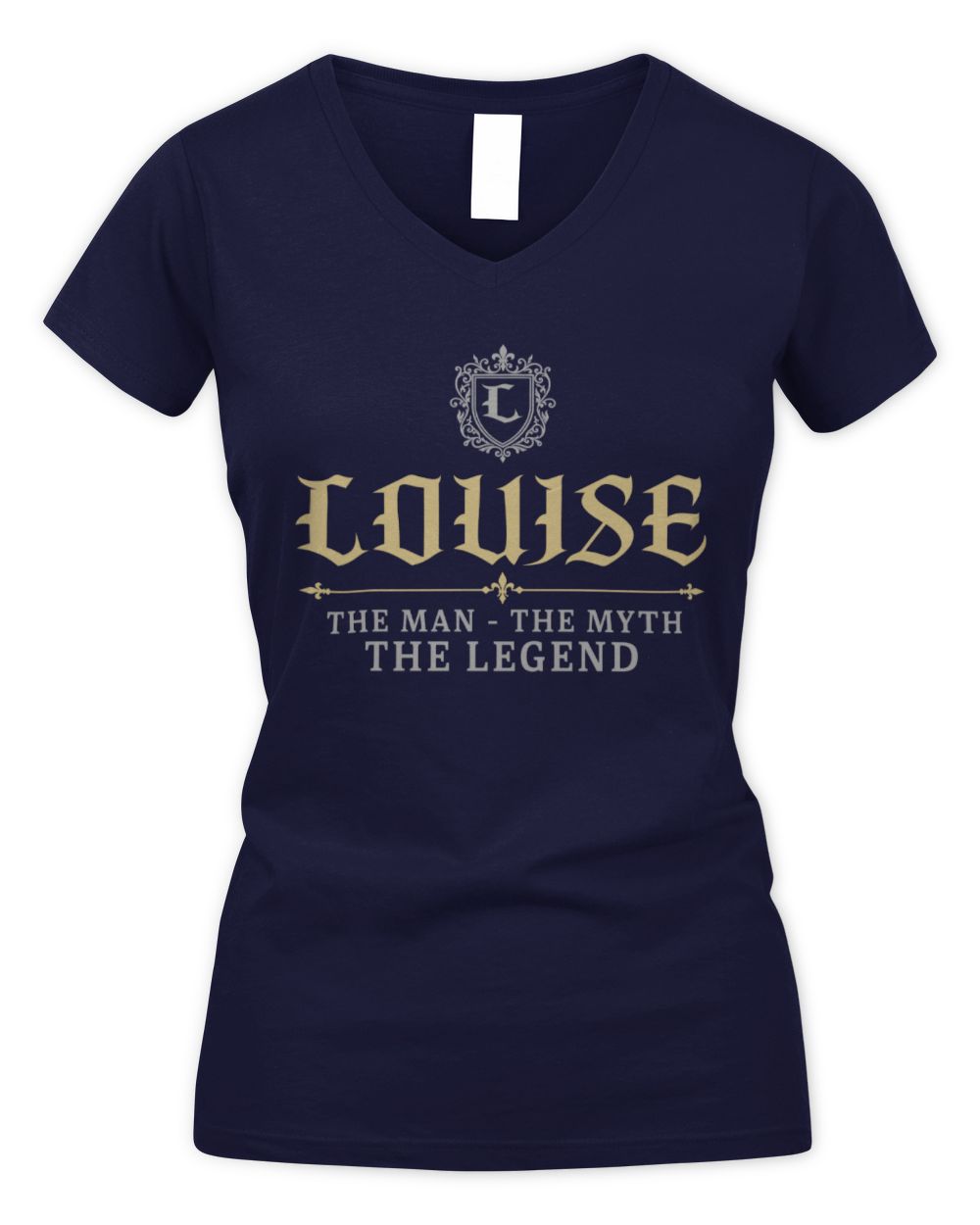 The Man The Myth The Legend Western Shirt LOUISE M1-78 / Women's V-Neck T-Shirt / navy