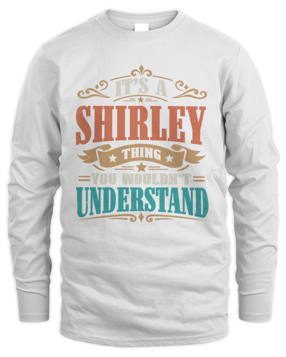 It’s a Name Thing Personalized Retro T-Shirt SHIRLEY M1-47 / Men's Long Sleeved T-Shirt / white
