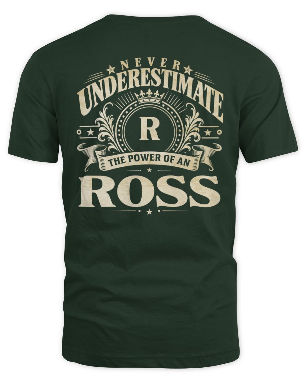 Never Underestimate Your Name Luxury Logo Shirt ROSS M1-63 / Unisex Standard T-Shirt / forest green