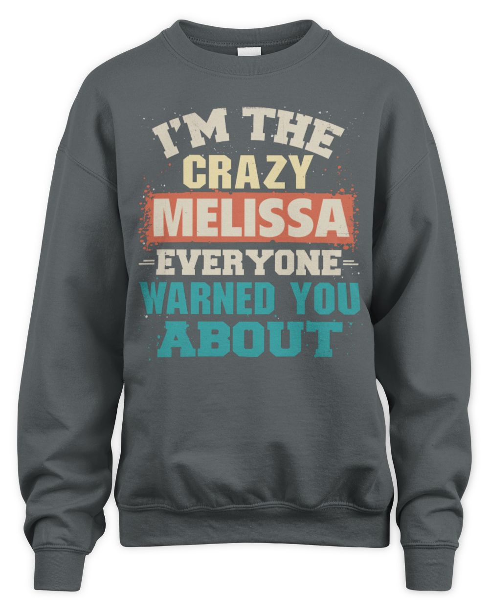 I'm the Crazy One Everyone Warned You About Retro Graphic T-Shirt MELISSA M1-70 / Unisex Sweatshirt / charcoal