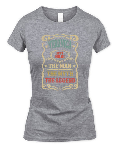 The Man The Myth The Legend Vintage Gold Wine Shirt VERONICA M1-52 / Women's Standard T-Shirt / sport grey