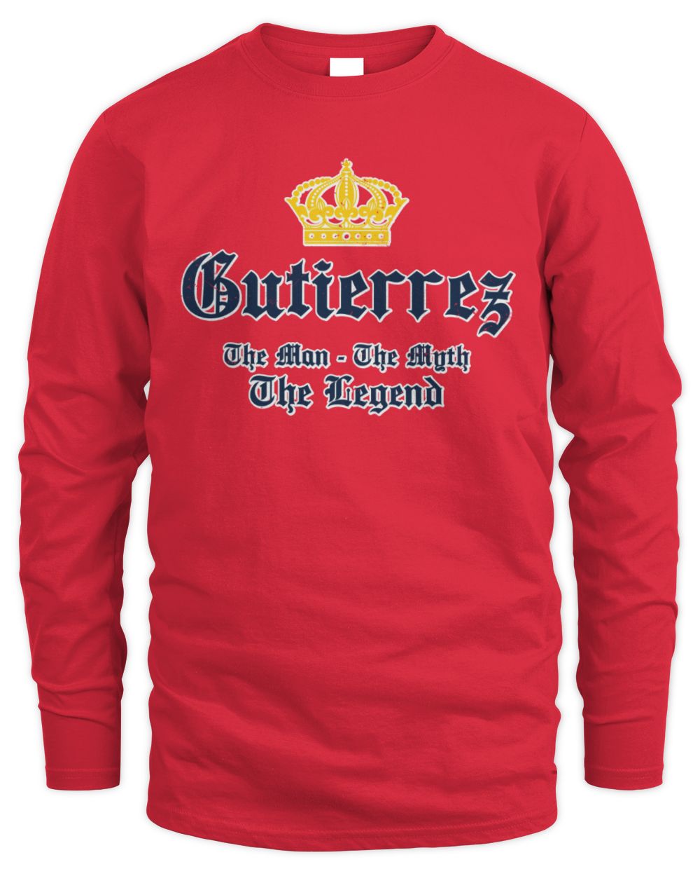 The Man The Myth The Legend Corona Beer T-Shirt GUTIERREZ M1-S83 / Men's Long Sleeved T-Shirt / red