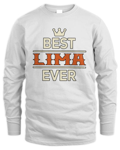 Best Your Name With Crown Shirt LIMA M1-59 / Men's Long Sleeved T-Shirt / white