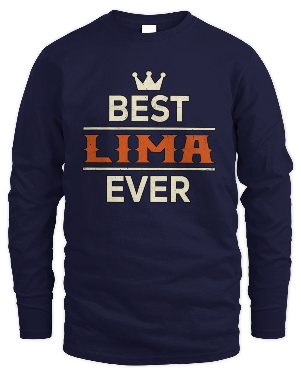 Best Your Name With Crown Shirt LIMA M1-59 / Men's Long Sleeved T-Shirt / navy