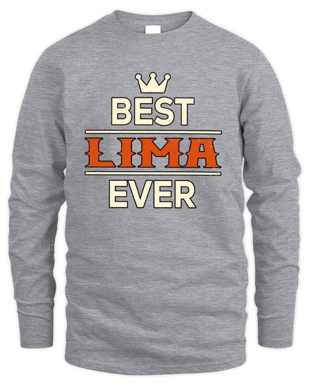 Best Your Name With Crown Shirt LIMA M1-59 / Men's Long Sleeved T-Shirt / sport grey