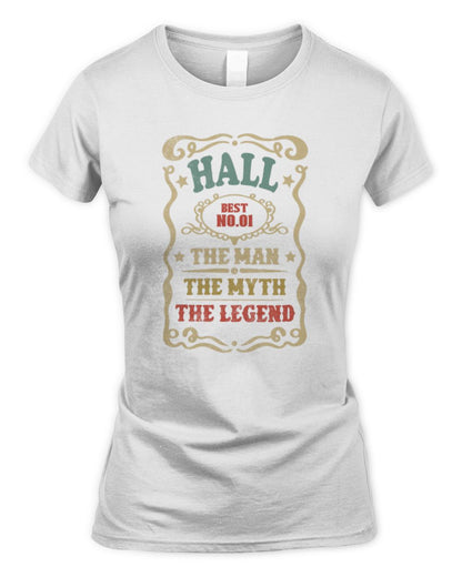 The Man The Myth The Legend Vintage Gold Wine Shirt HALL M1-52 / Women's Standard T-Shirt / white