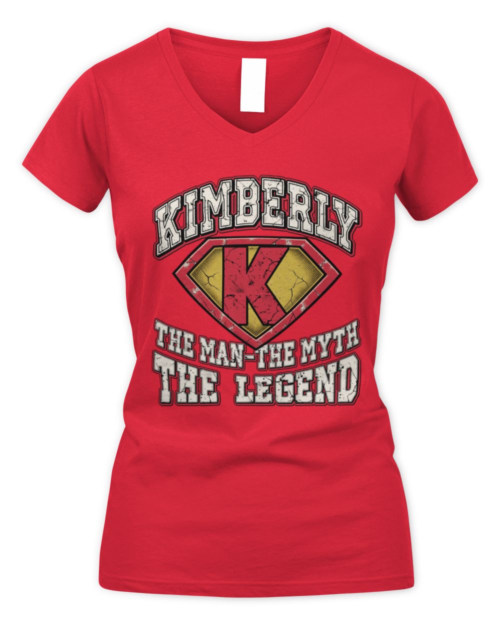 The Man The Myth The Legend Superman Graphic T-Shirt KIMBERLY M1-74 / Women's V-Neck T-Shirt / red