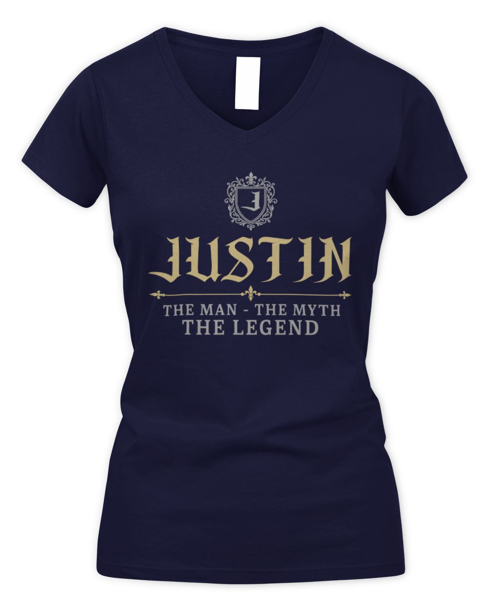The Man The Myth The Legend Western Shirt JUSTIN M1-78 / Women's V-Neck T-Shirt / navy