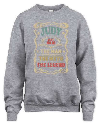 The Man The Myth The Legend Vintage Gold Wine Shirt JUDY M1-52 / Unisex Sweatshirt / sport grey