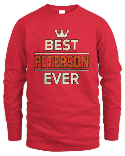 Best Your Name With Crown Shirt PETERSON M1-59 / Men's Long Sleeved T-Shirt / red